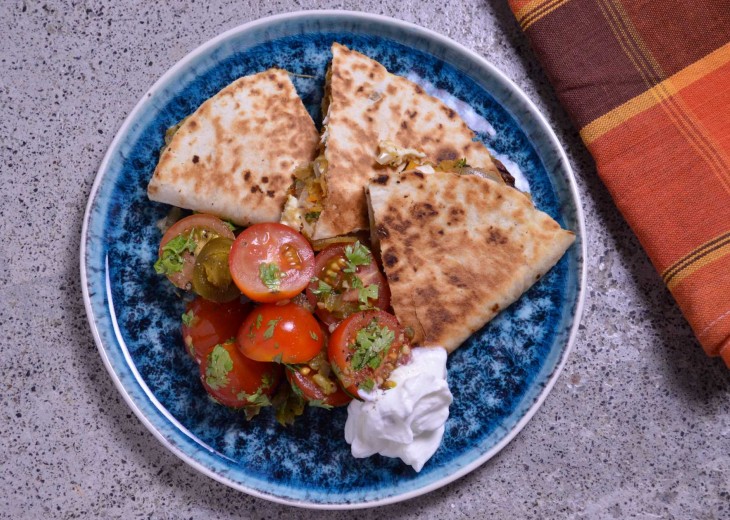 Butternut Squash and Chickpea Quesadillas