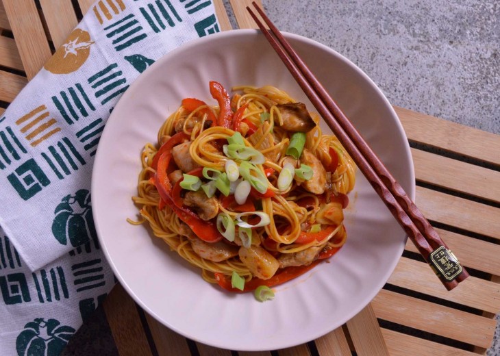 Szechuan -Style Stir-Fried Chicken and Noodles