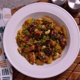 Sticky Indian Paneer and Rice Pilaf