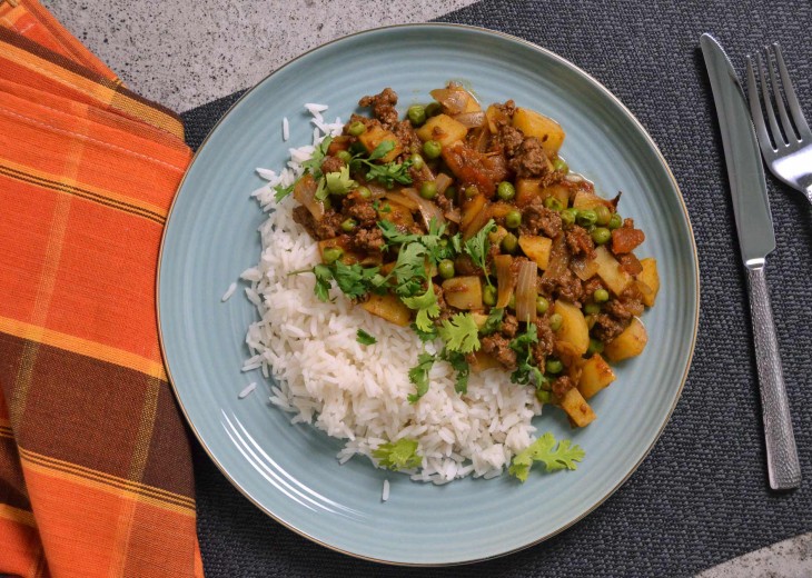 Beef, Potato and Pea Keema Curry