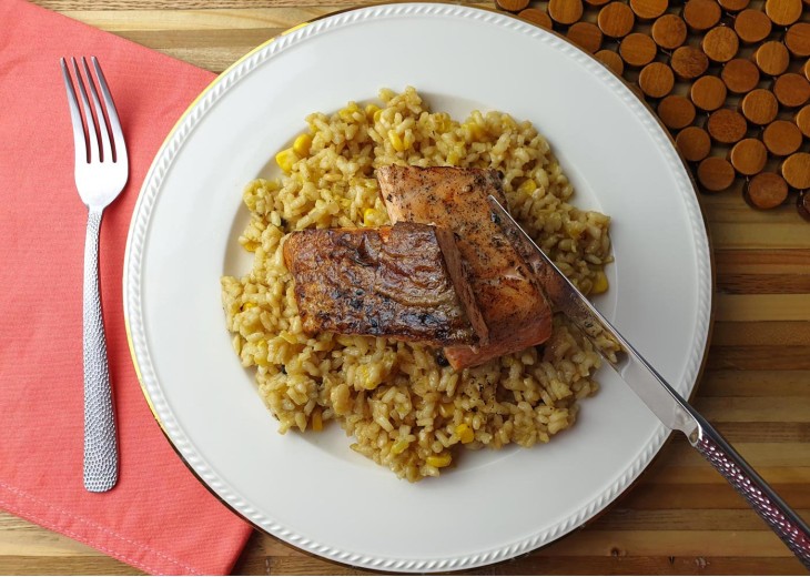 Roasted Salmon Risotto