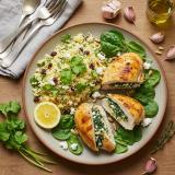 Chicken Stuffed with Spinach, Feta & Pine Nuts