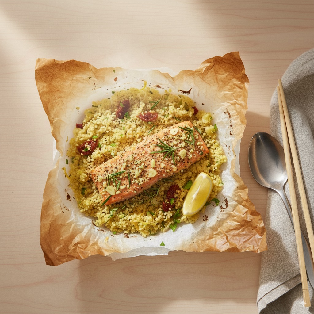 Salmon and Couscous Parcels Recipe | JustCook