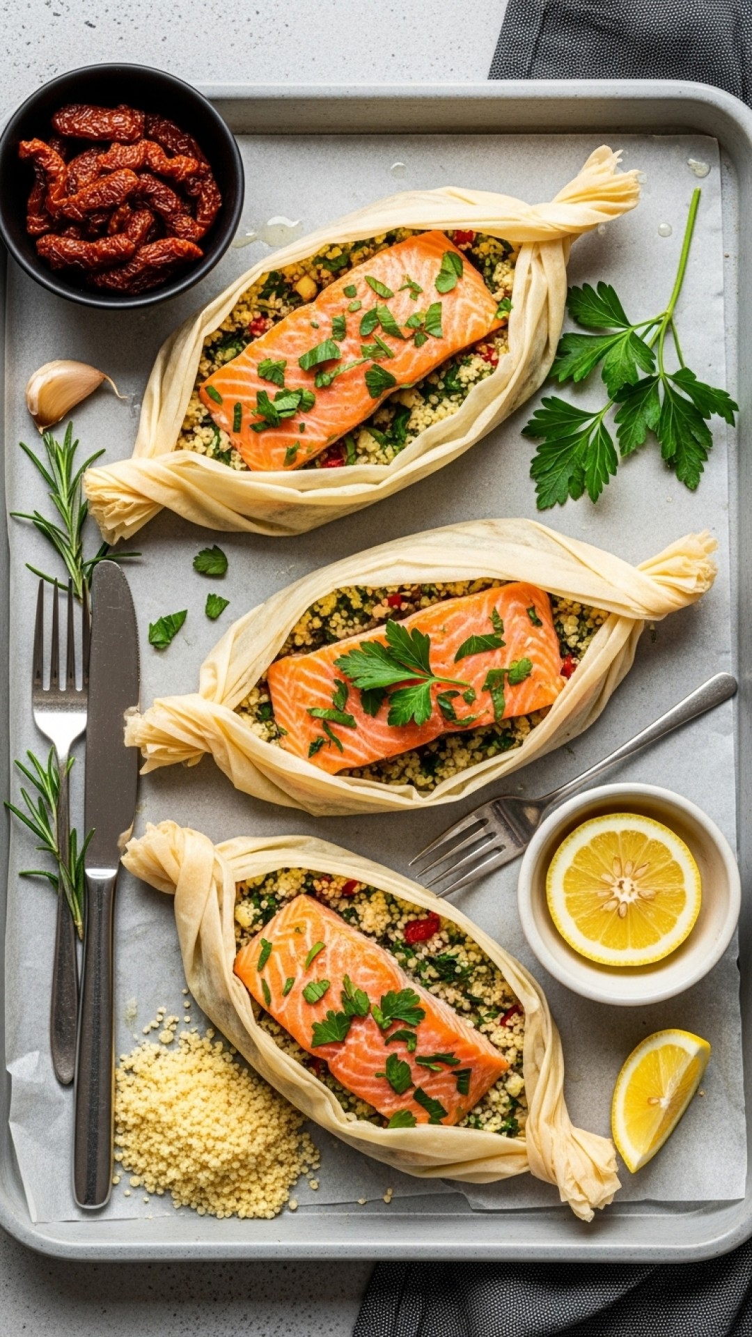 Salmon and Couscous Parcels