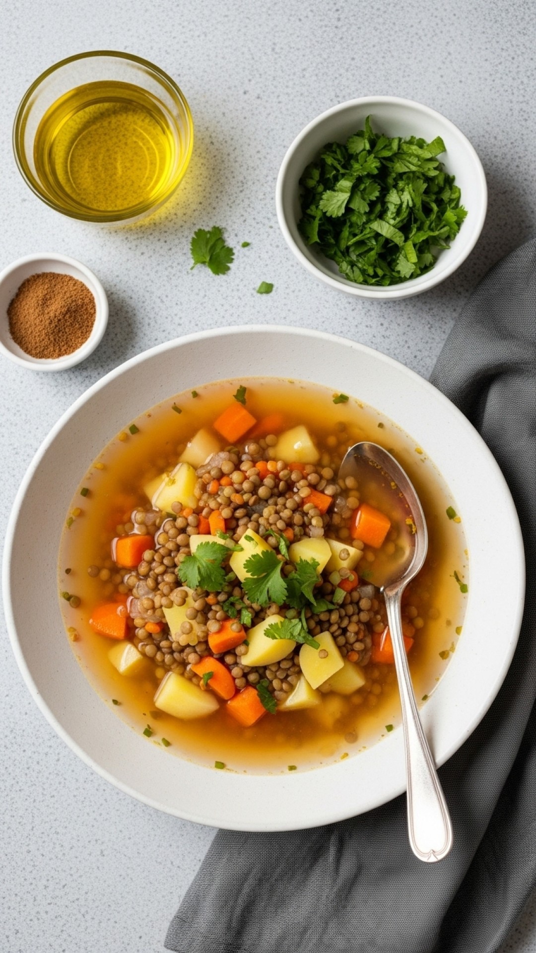 Winter Spiced Lentil Vegetable Soup