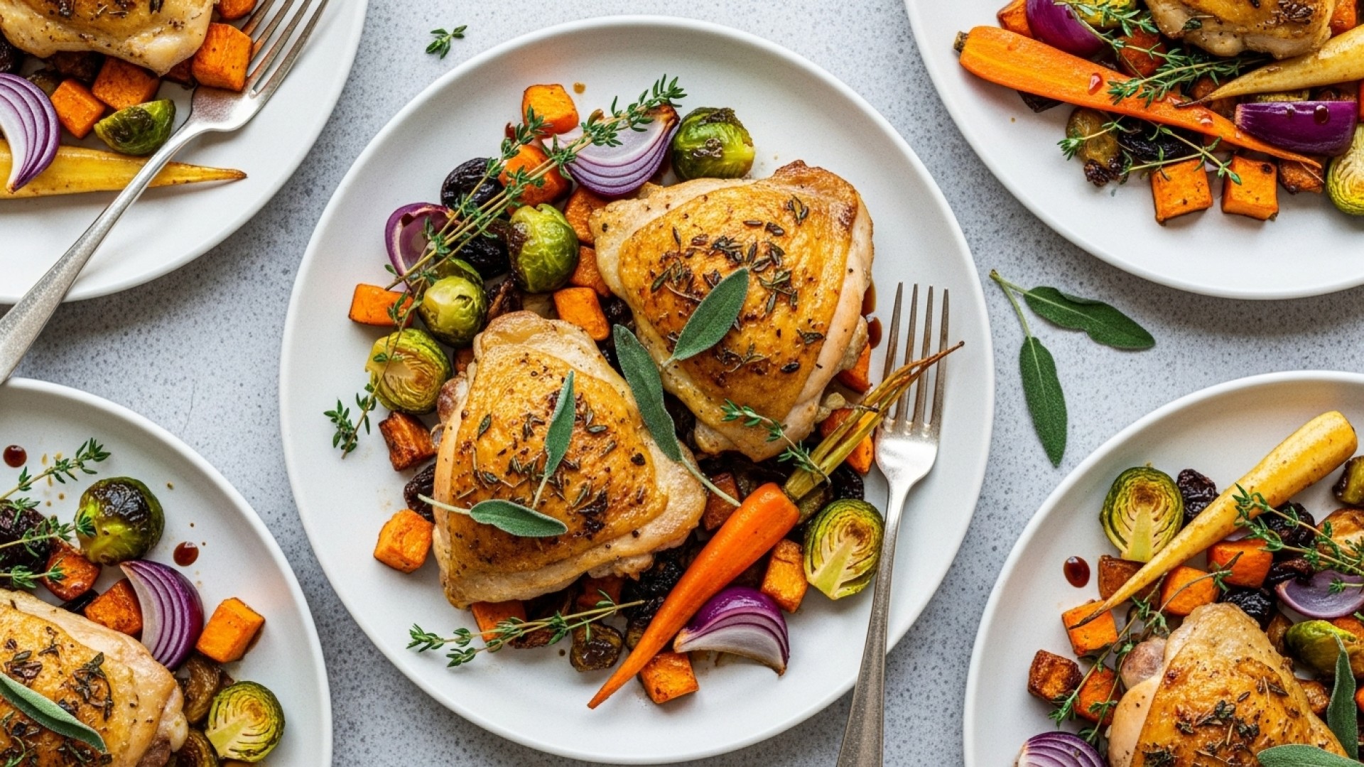 Herb Roasted Chicken Thighs Recipe | JustCook