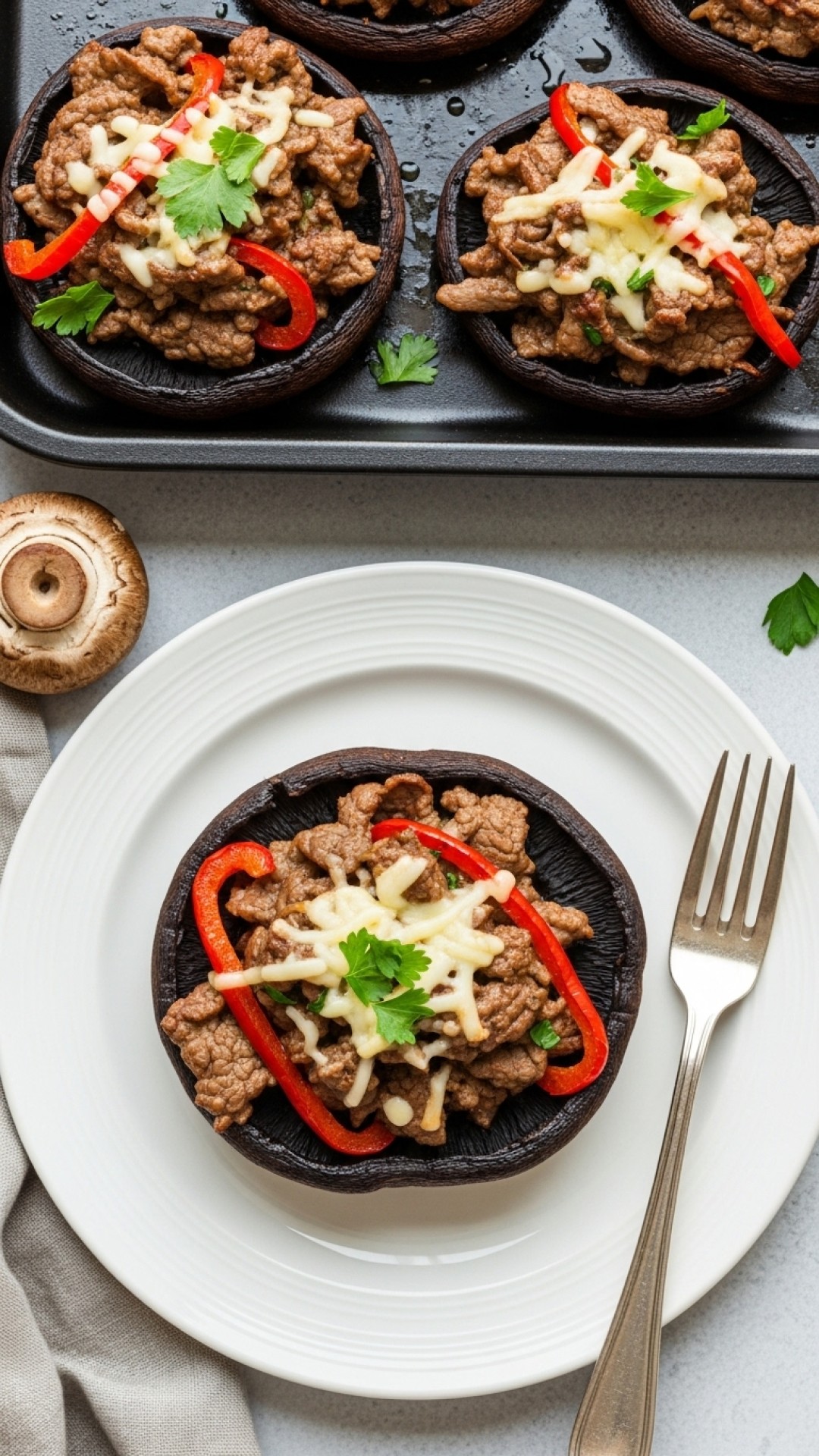 Philly Cheesesteak Stuffed Portobello
