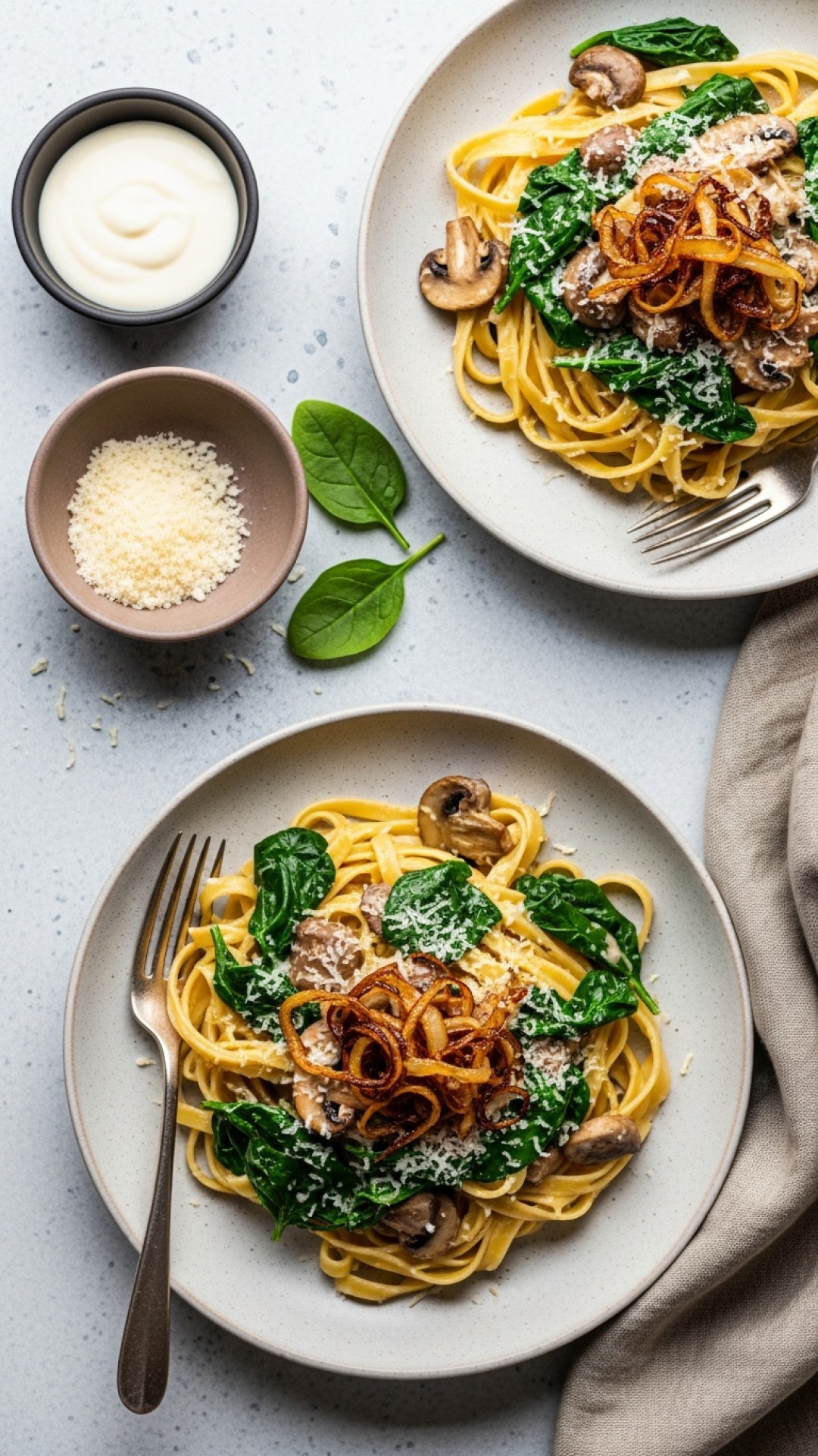 Spinach & Mushroom Tagliatelle